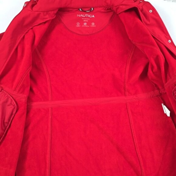 Nautica Women’s Softshell Hooded Red Zip Up Jacket Fleece Lined Size XXL - Picture 9 of 16